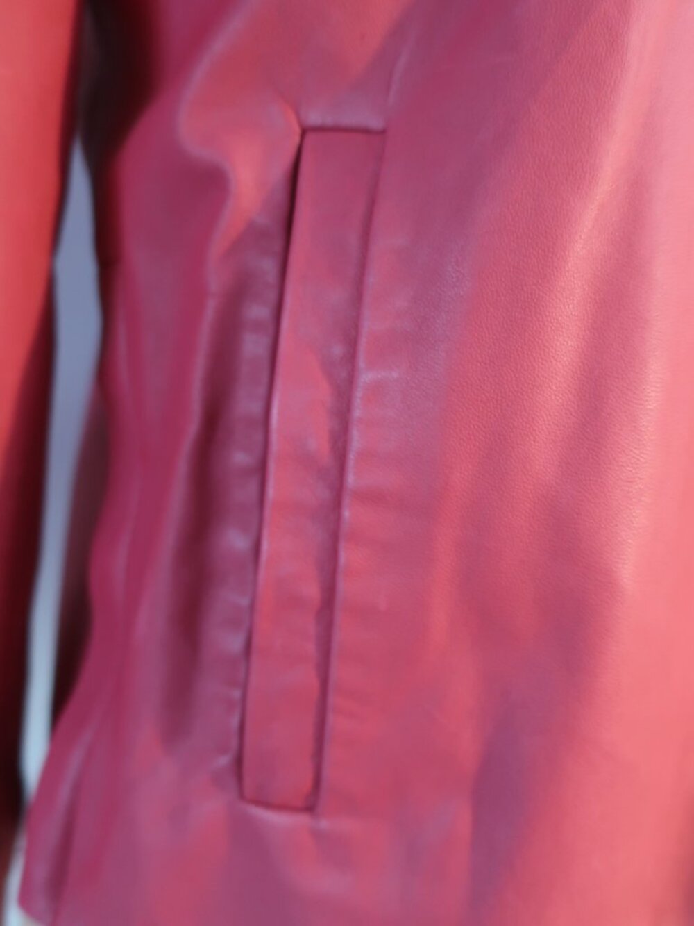 Womens Ralph Lauren Golf Raspberry-Pink Color Leather Jacket S - Picture 5 of 14